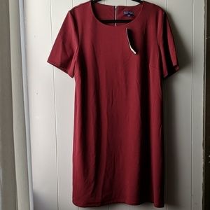 NWT Short Sleeve Red Dress Zipper Back